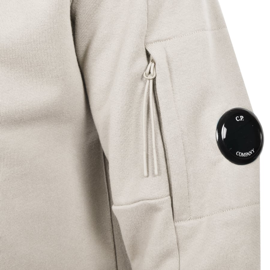 CP Company Quarter Zip Sweatshirt Cream | Mainline Menswear